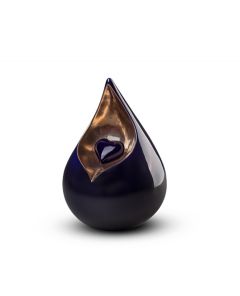 Mini-urne céramique 'Celest' bleu foncé (dimension sélectionnable)