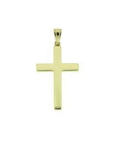 Pendentif mémoire en 14 carat or jaune 'Croix'