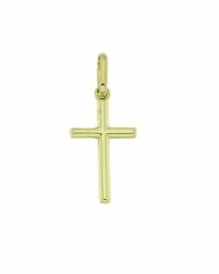 Pendentif mémoire en 14 carat or jaune 'Croix'