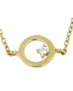 Collier symbole 'Cercle' en 14 carats or bicolore